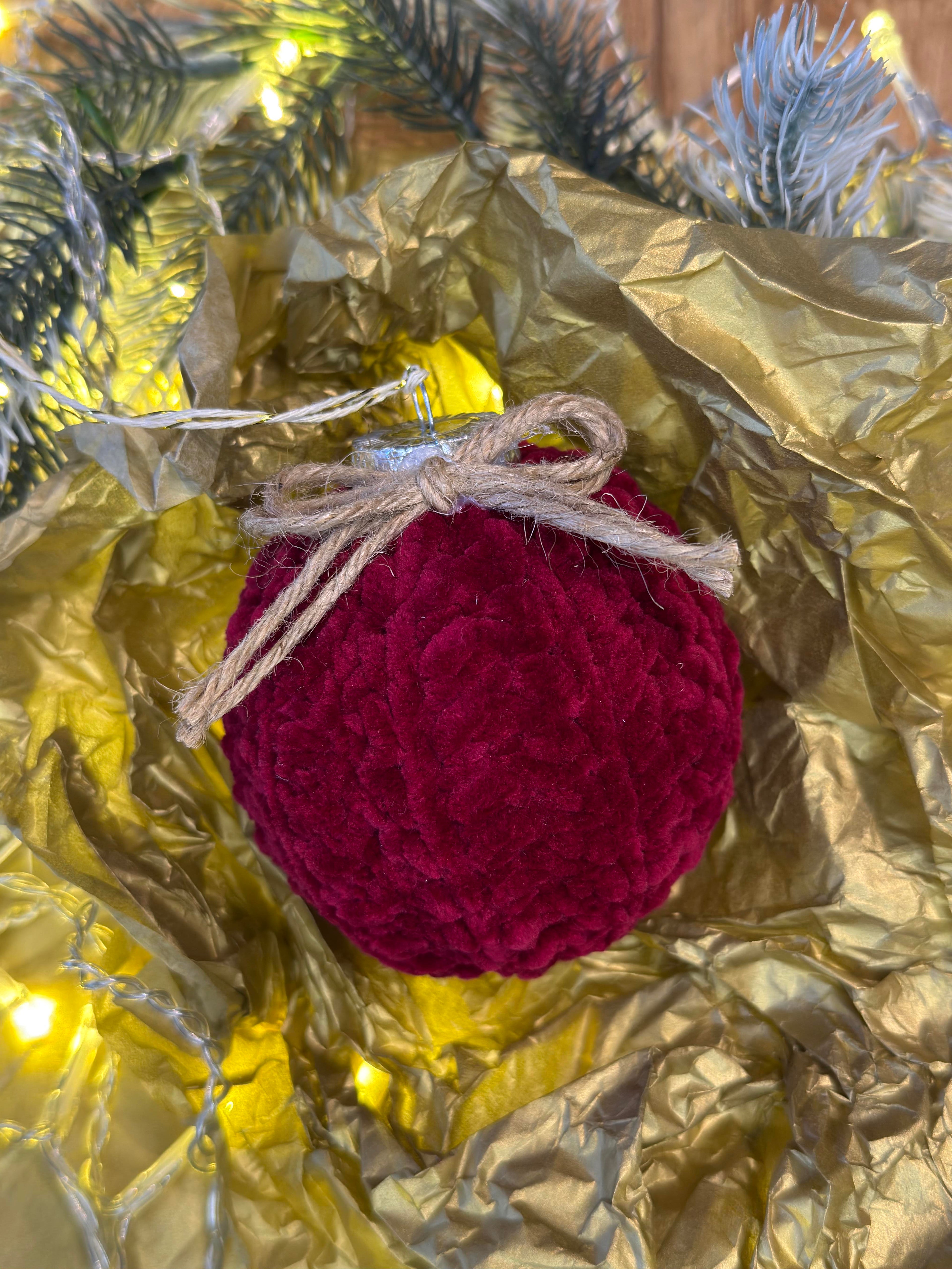 Handmade Crochet Christmas Balls - Gift Set of 6