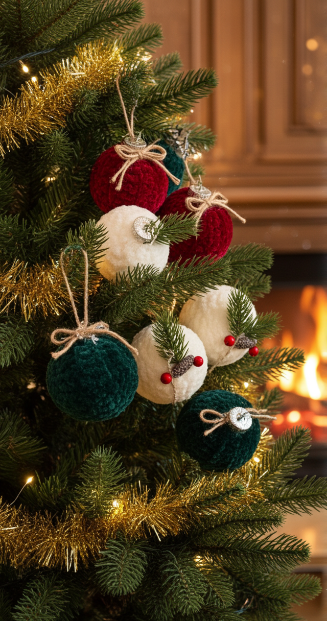 Handmade Crochet Christmas Balls - Gift Set of 6